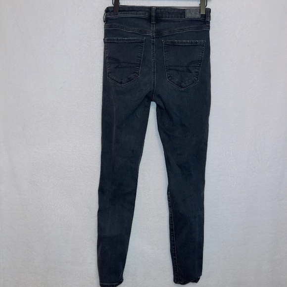American Eagle AE Black Wash Next Level Stretch Distressed Super Hi Rise Jegging - Picture 7 of 7